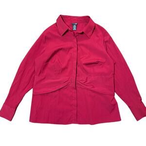 Vintage Y2K East 5th Red Empire Waist Button Up Top Size 1x